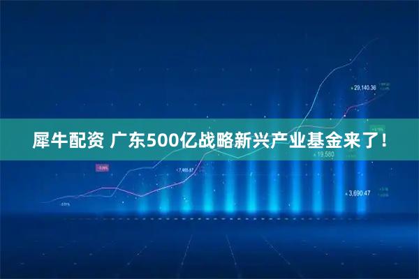 犀牛配资 广东500亿战略新兴产业基金来了！